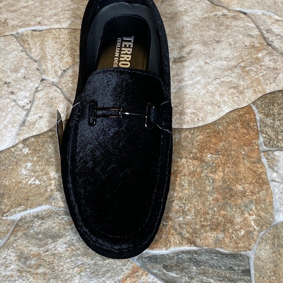Terroni Black Men\'s Slip-On Loafer Shoe-Fashionable-Italian Design